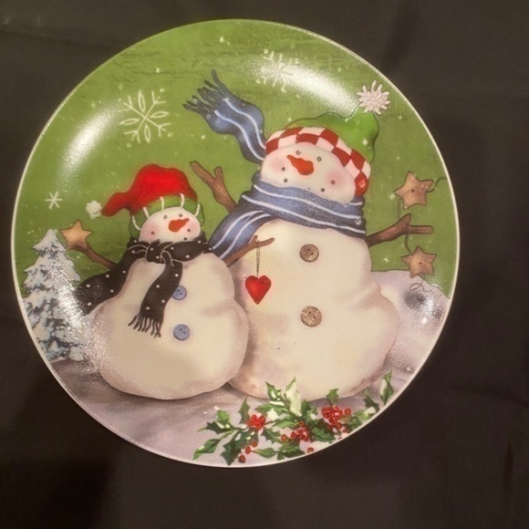 Holiday Magic Snowman Canape Plates -Set of 4 - Picture 5 of 9